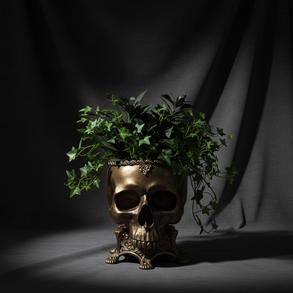 Human Skull Planter