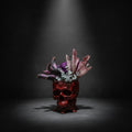 Human Skull Planter Blood Red Finish