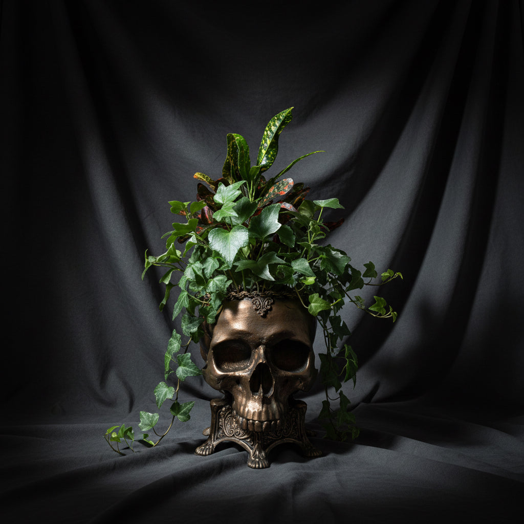 Human Skull Planter