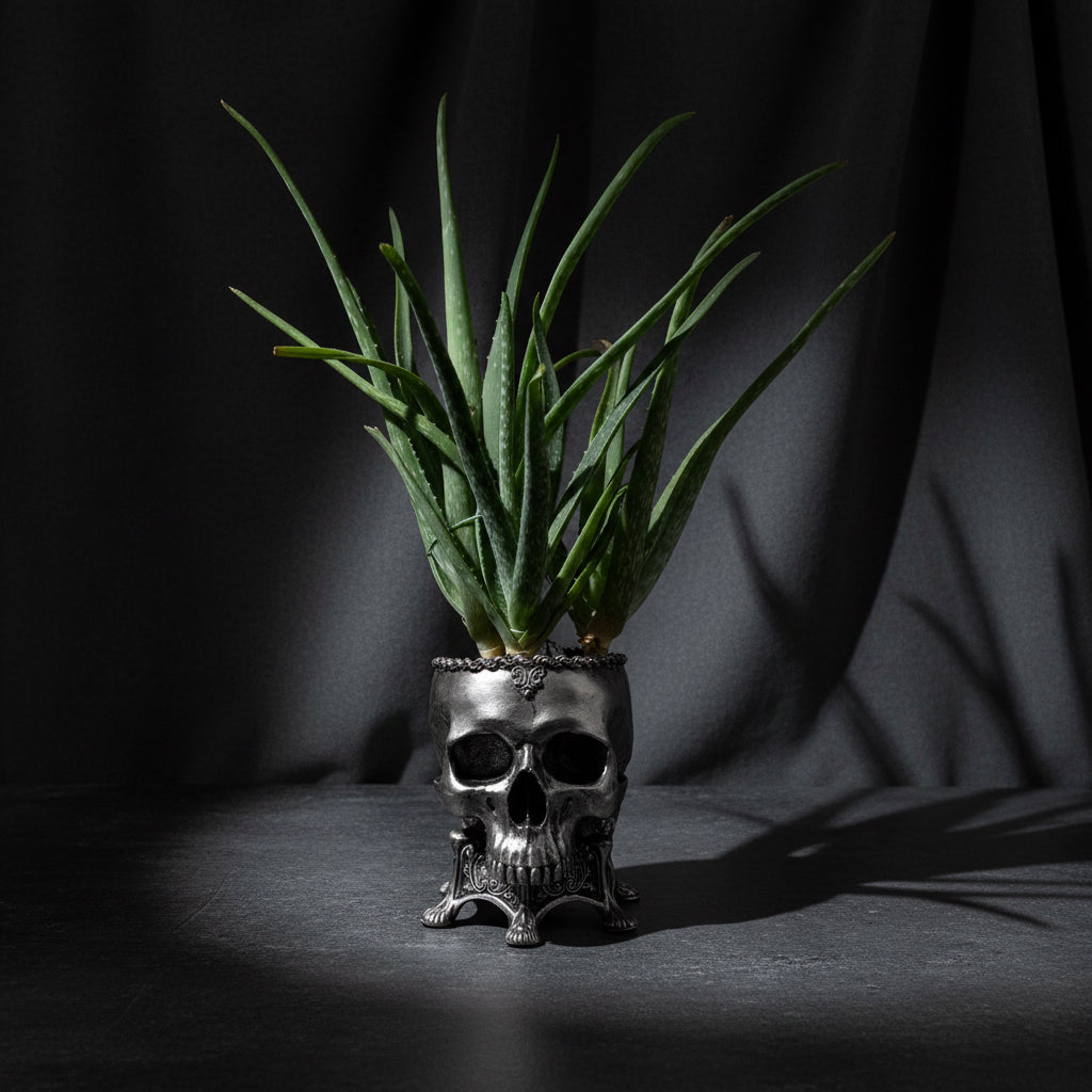 Human Skull Planter
