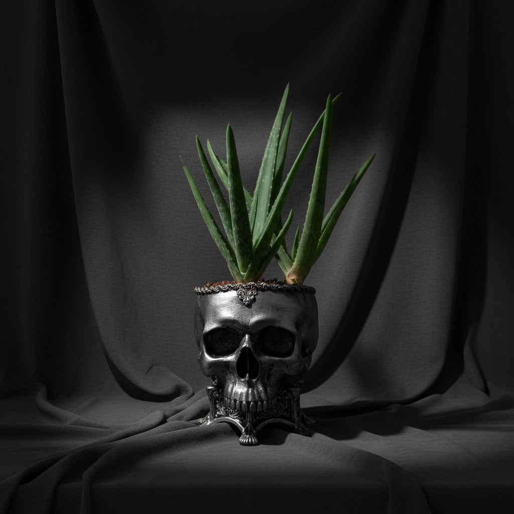 Human Skull Planter