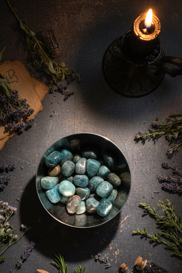 Tumbled Blue Apatite
