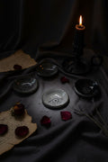 Black Sgraffito Black / Grey Evil Eye Mini Offering Dishes