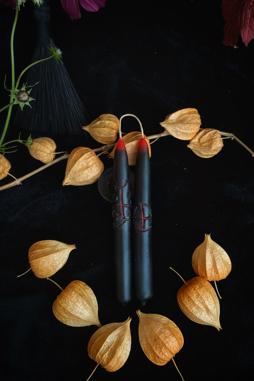 Specialty Witches Wands - Hand Dipped, Taper Beeswax Spell (6" Chime) Candles