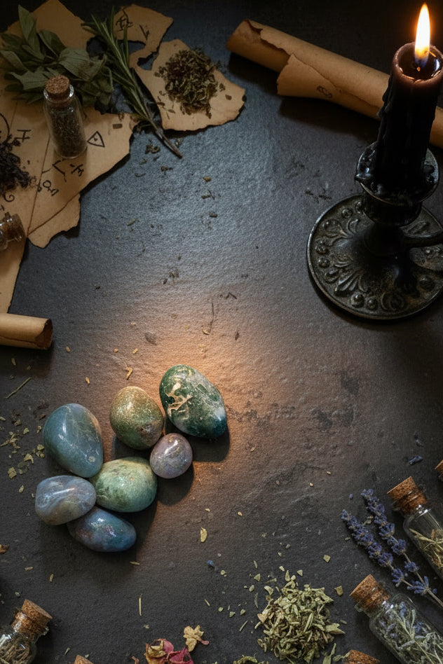 Tumbled Moss Agate