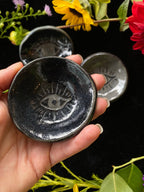 Black Sgraffito Black / Grey Evil Eye Mini Offering Dishes