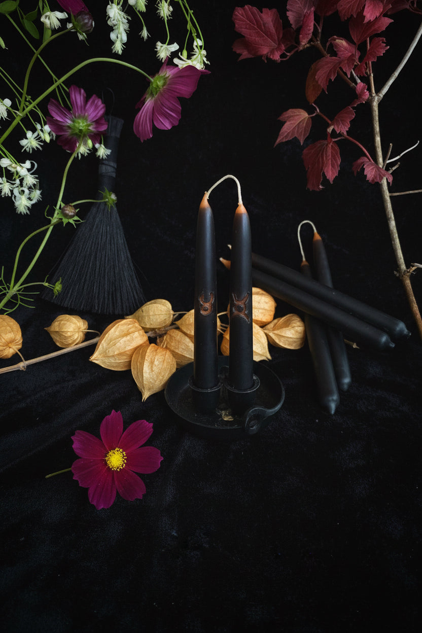 Specialty Witches Wands - Hand Dipped, Taper Beeswax Spell (6" Chime) Candles
